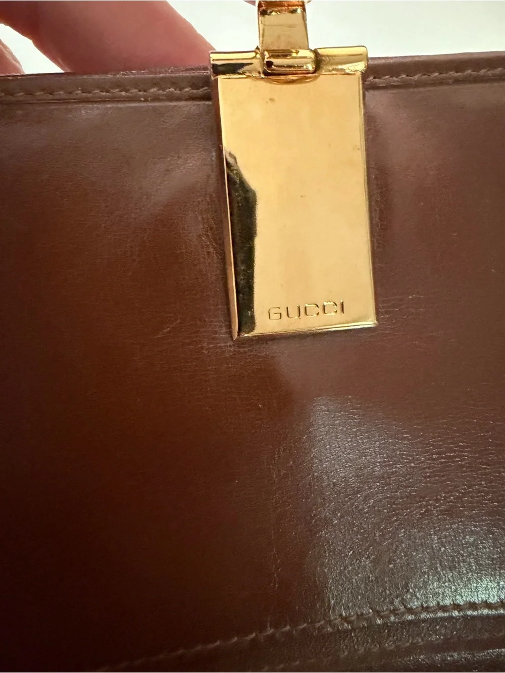 Gucci Brown Vintage GG Monogram Continental Wallet with Gold Accent - Picture 12 of 15